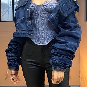 PURPLE/IVORY URBAN OUTFITTERS CORSET TOP